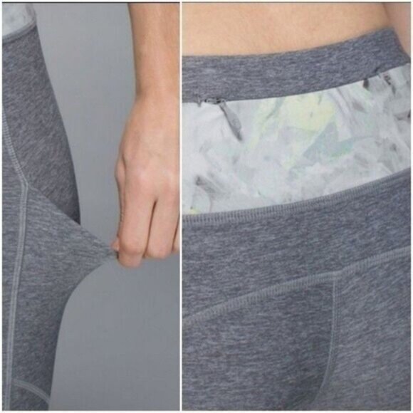 LULULEMON Speed Tight III All Luxtreme Athletic Leggings Grey Ruched Sz 6 - Picture 6 of 16